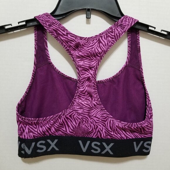 Victoria's Secret bra Small VSX The Player racerback workout gym sports zebra - Picture 2 of 8